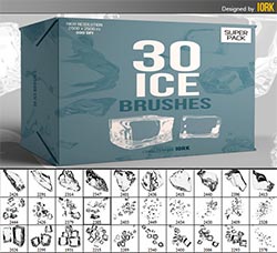 PS笔刷－30个高清冰块画笔：30 Ice Brushes